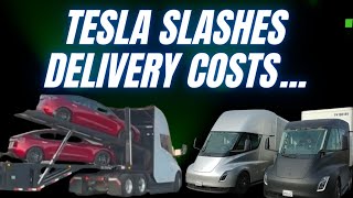 Tesla transports sold electric cars to customers using Electric Semi's