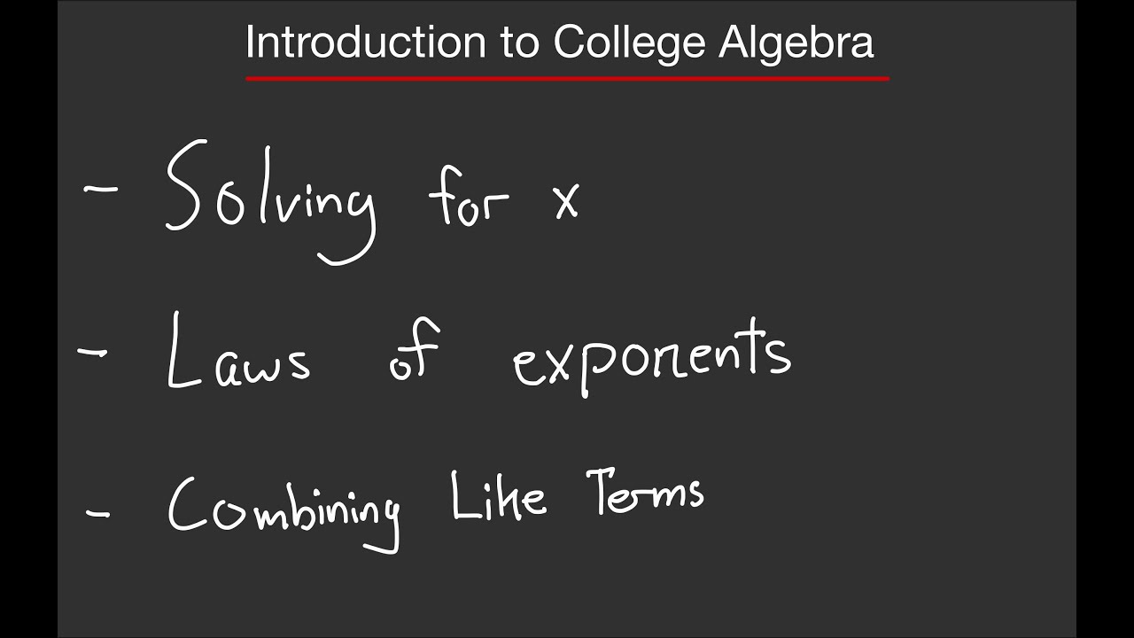 Introduction to College Algebra #maths #mathematics #algebra - YouTube