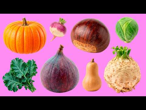 25 Autumn Fruits & Vegetables | Learn English Vocabulary with Audio 🍎🍂