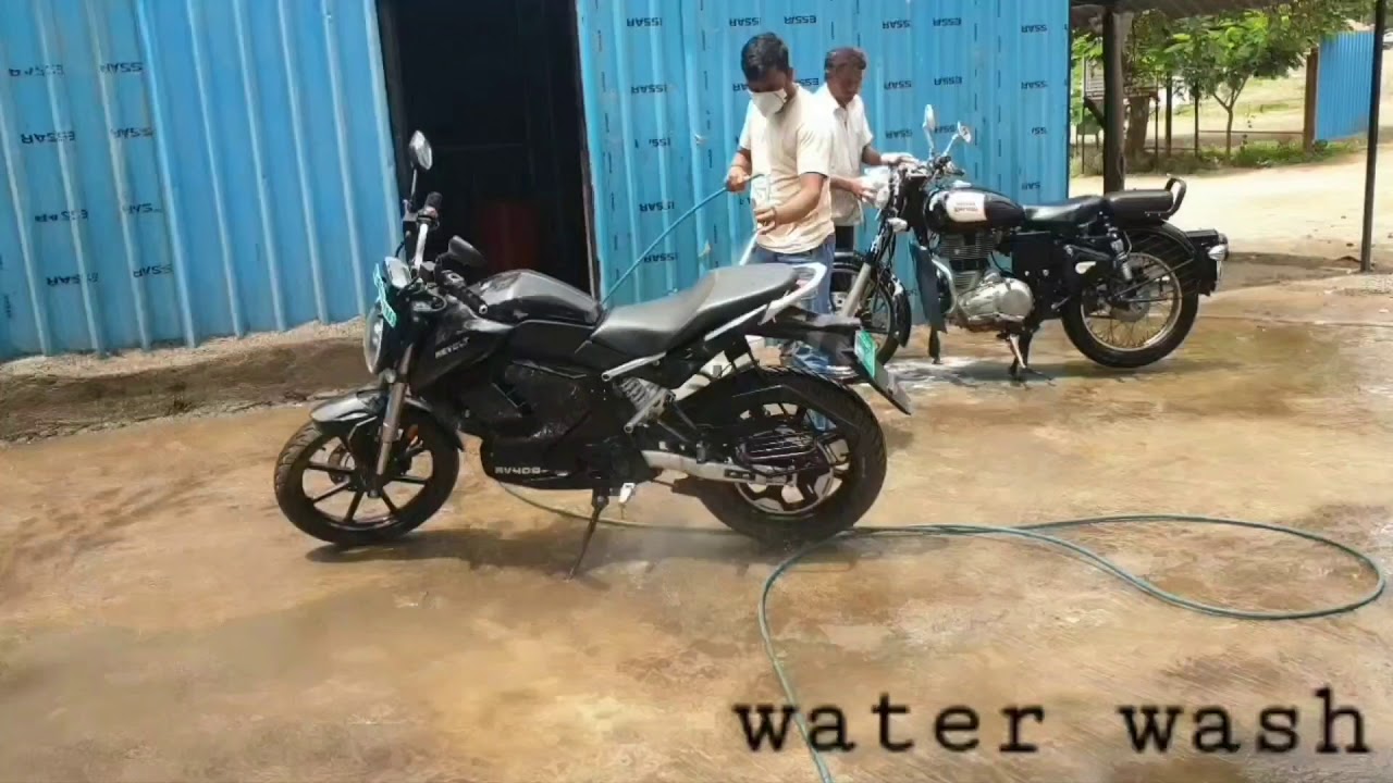 Revolt RV400 Electric bike water washing treatment YouTube