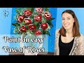 How to Paint an Easy Vase of Roses: Step by Step Acrylic Painting Tutorial (For Mother