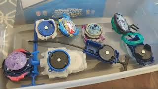 Bey Battling Top Burst Gyro Toy Set MUSTYBELT comes with 8 beyblades and 2 starter launchers- amazon