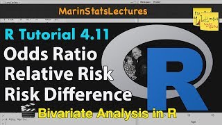 Odds Ratio, Relative Risk & Risk Difference with R | R Tutorial 4.11| MarinStatsLectures