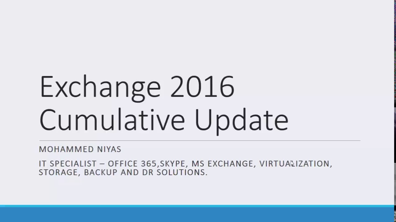  New Update  Installing Cumulative Updates on Exchange Server 2016