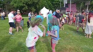 Face, hair and T-shirt coloring fun -- International Festival, Skokie IL