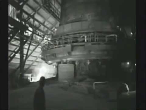 The opening of the Queen Victoria blast furnace in Scunthorpe circa.1954.