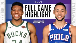 Milwaukee Bucks vs Philadelphia 76ers FULL GAME HIGHLIGHTS NBA on ESPN