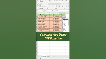 Age Calculation in Excel Using INT Function #excel #msexcel #exceltricks #exceltutorial #exceltips