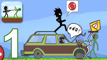 Stick vs Zombies - Gameplay Walkthrough Part 1 - Chapter 1: Green Hills (iOS, Android)