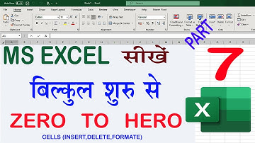 Part - 7 | Excel Cells Group Explained – Insert, Delete, Format | Full Hindi Tutorial
