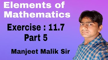 Differential Equation Ex.11.7 Part 5 Elements Maths Class 12 By Manjeet Malik Sir