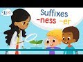 Suffixes ER, NESS for Kids | English Grammar for 2nd Grade | Kids Academy