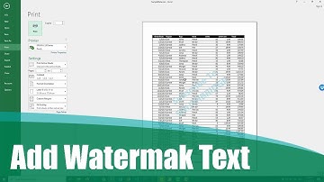 How to Add Watermark Text in Excel