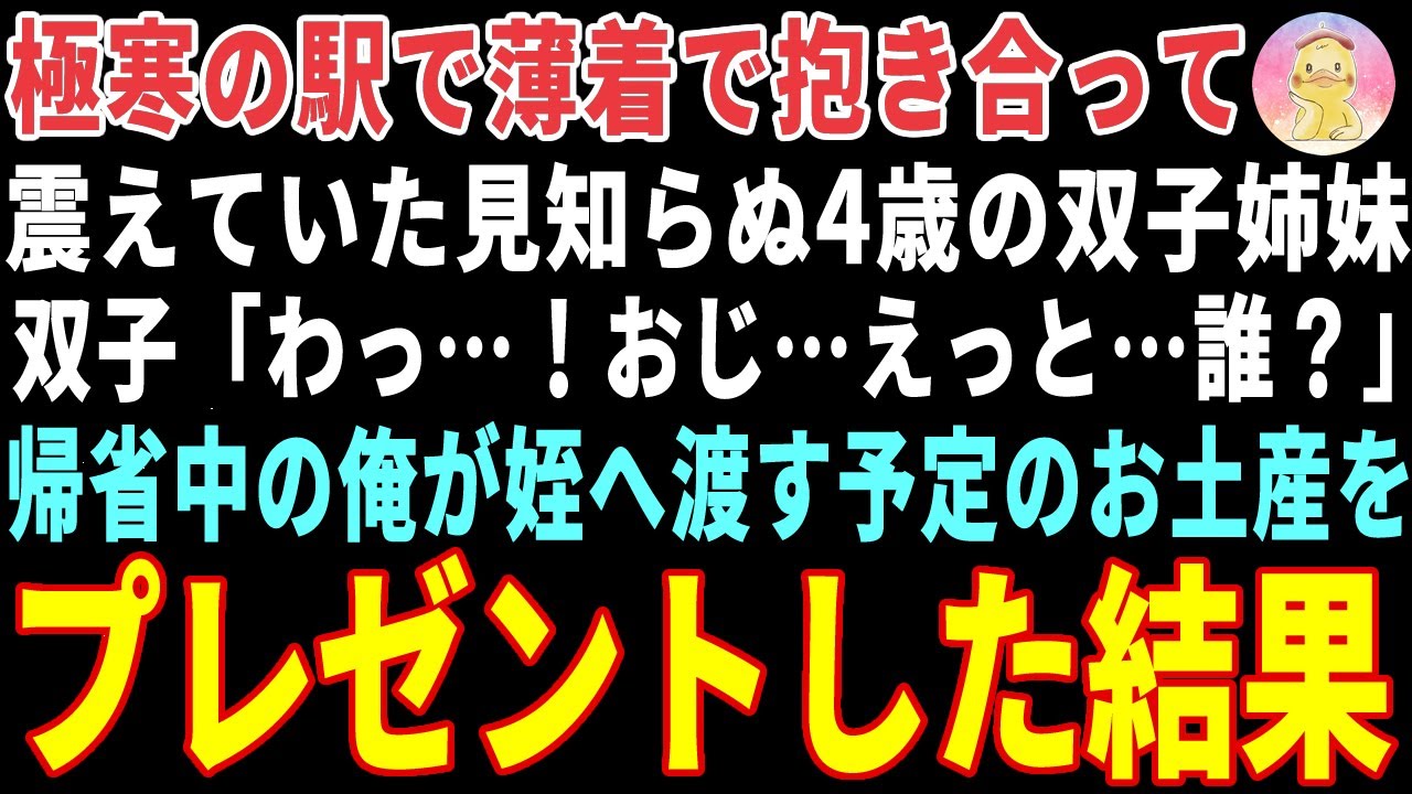 【感動する話】極寒の駅で薄着で抱き合って震える双子姉妹→帰省中の俺が手術を控えた姪へのお土産をプレゼントした結果【朗読・スカッと】