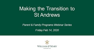 Making the Transition to St Andrews
