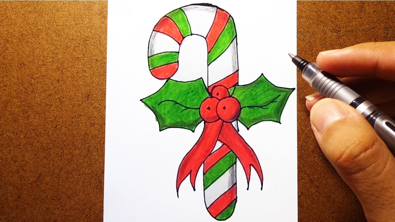 Como Desenhar Bengala de Natal , DESENHO PARA O NATAL - YouTube