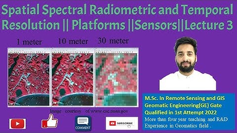 Spatial || Spectral || Radiometric || and temporal || Resolution || Platforms ||Sensors ||Lecture 3