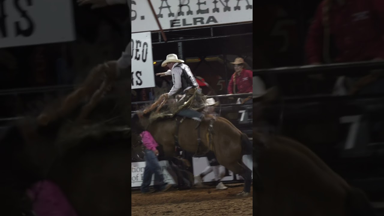 Jake Findlay w/ 84.5 points for first on Bar Talk at the Elk City Rodeo.
‌