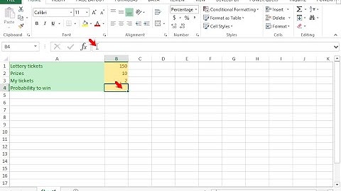 Use the HYPGEOM.DIST function to calculate the chances of winning the lottery (Excel 2013)