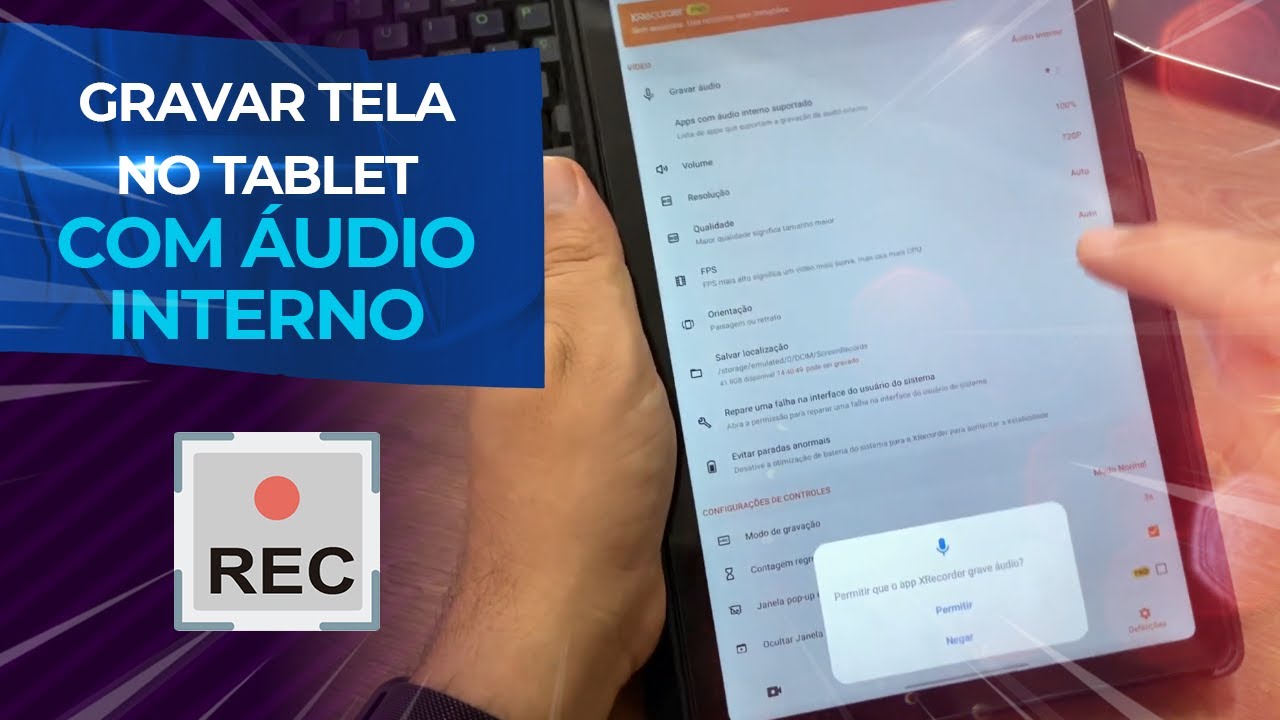 Como gravar a tela com áudio interno no Tablet - YouTube