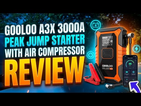 Thumbnail for Gooloo A3X 3000A Peak Jump Starter with Air Compressor Full Review 🔥