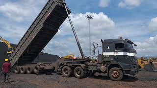 Volvo FH16 520 dumping Met Coke at Eastern Steel,Kemaman,Terengganu,Malaysia. (Unison Marine)