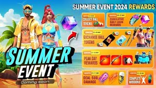 SUMMER EVENT ALL NEW FREE REWARDS IN TELUGU | FREE FIRE IN TELUGU