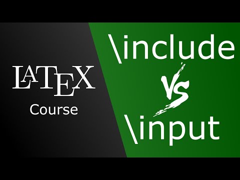 Include vs input in LaTeX, when to use them and main differences