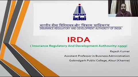 Irda - part1 # BBA-5th SEM.# Prof. Rajesh Kumar#IRM# GPC