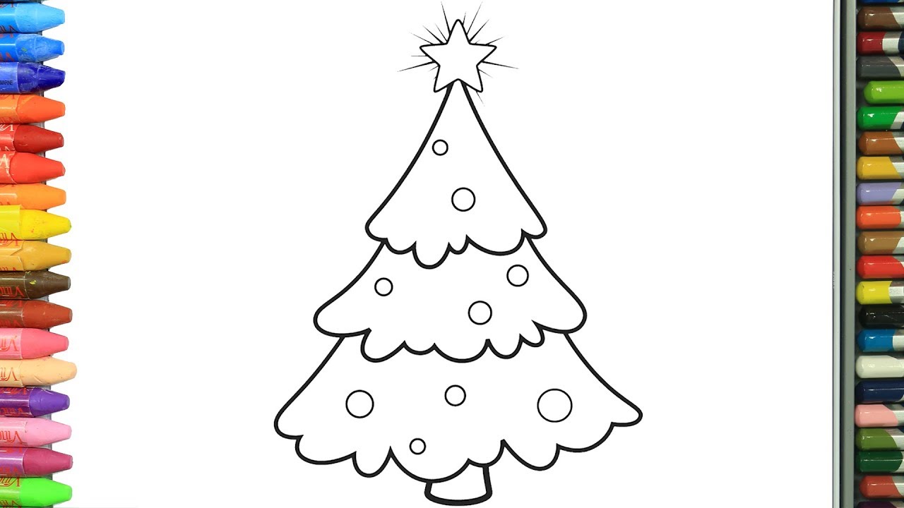 Wie Zeichnet Man Weihnachtsbaum Zeichnen Und Ausmalen Fur Kinder Youtube