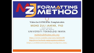 Introduction to MZJ Formatting Method using Template.dotx