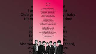 FYA Lyrics | BTS #fya #bts #swim #arirang #hybe #shorts #trending #netflix #reels #fyp #explore