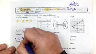 Algebra 1 4 6 Notes part 1 Ex 1 ordered pair