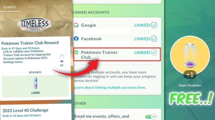 Get a Super Incubator and 1,000 Stardust when you link and validate your  Pokémon Trainer Club account – Pokémon GO