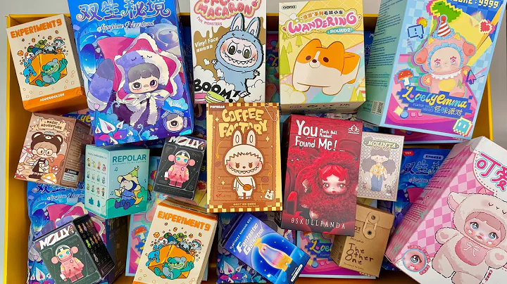 39 mins of mystery blind boxes MayMei, Labubu, Nommi, SkullPanda ASMR No Talking Satisfying Sounds