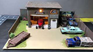 Diorama vintage 1/64 Car Service Garage