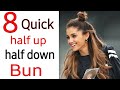 1 MIN Everyday Quick &amp; Easy Half Up Half Down Bun Hairstyle For , Pary and office Work