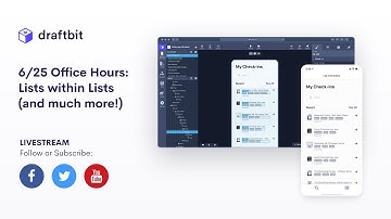 6/25 Office Hours LIVESTREAM -- Lists within Lists, and much more!