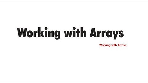 010  MS Access VBA – Working with Arrays     برمجة اكسيس المصفوفات