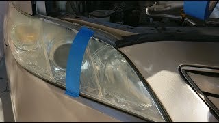 Clean Dirty Yellow Car Headlights