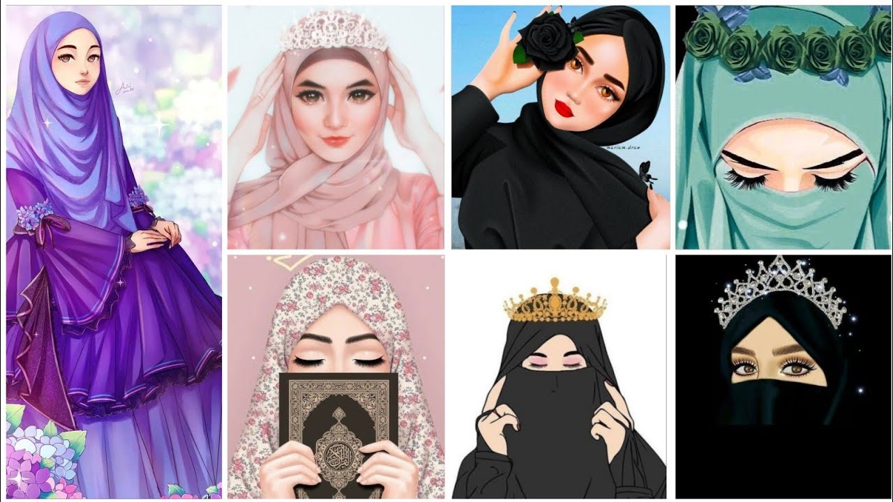 Hidden face dp  Girl cartoon, Hijab cartoon, Islamic cartoon