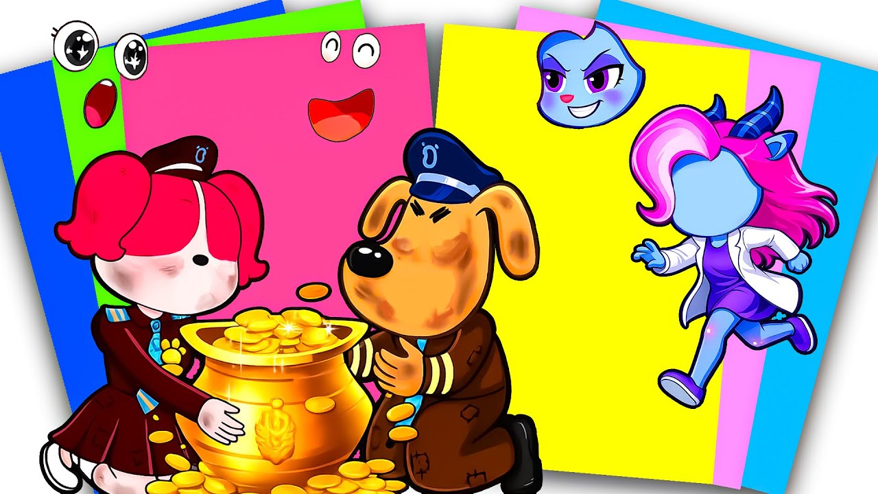 [PaperDIY] NEW Decorate LABRADOR & PAPILLON Find Hidden Treasure ANTEL Plan to STEAL | Sticker Book