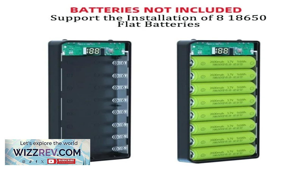 Чехол-держатель для аккумулятора 18650 DIY, чехол для зарядки Powerbank с двумя портами USB Type C