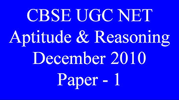 Aptitude & Reasoning UGC NET JRF 2019| NTA NET JRF 2019 - Paper 1 2010 (Solved)