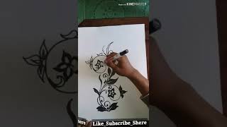 Cara menggambar stencil bunga #motif batik