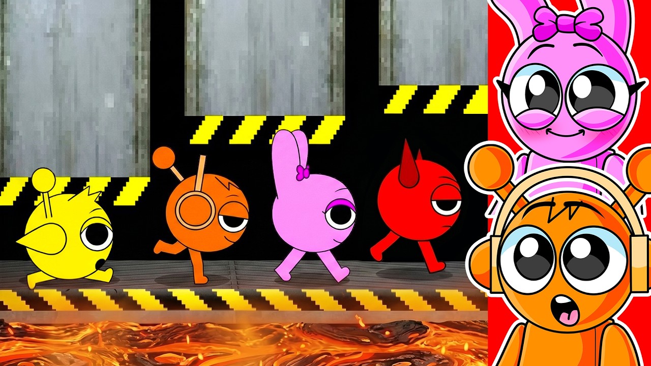 Sprunki Hydraulic Press Parkour Survival Race!