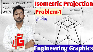 Isometric Projection in Tamil | Isometric view of a frustum of square pyramid in Tamil | EG in Tamil