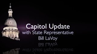 Rep. Bill LaVoy talks with Don Hazaert from Michigan Consumers for Healthcare