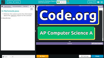 Code.org Lesson 9.3 Printing Objects | Tutorial with Answers | Unit 2 Computer Science A (CSA)
