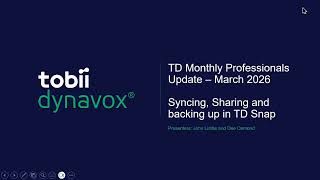 Syncing, Sharing and backing up in TD Snap   Tobii Dynavox UK Professionals Update March 2026
